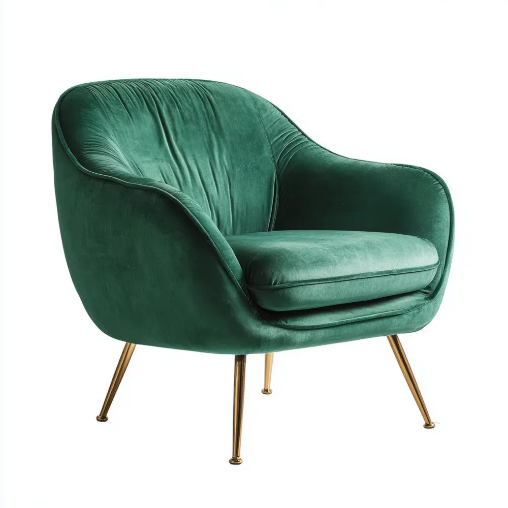 アームチェア ベルベット 82x77x78 cm – エメラルドグリーン