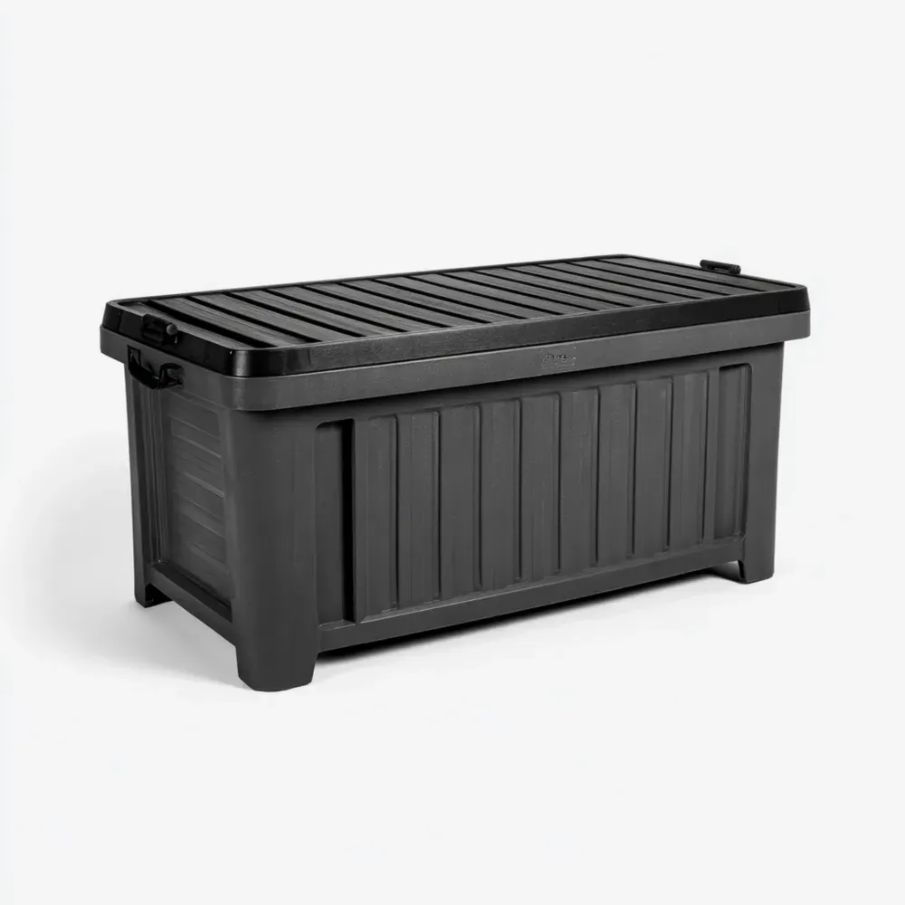 屋外収納ボックス プラスチック 120x60x54 cm – ブラック – 防水