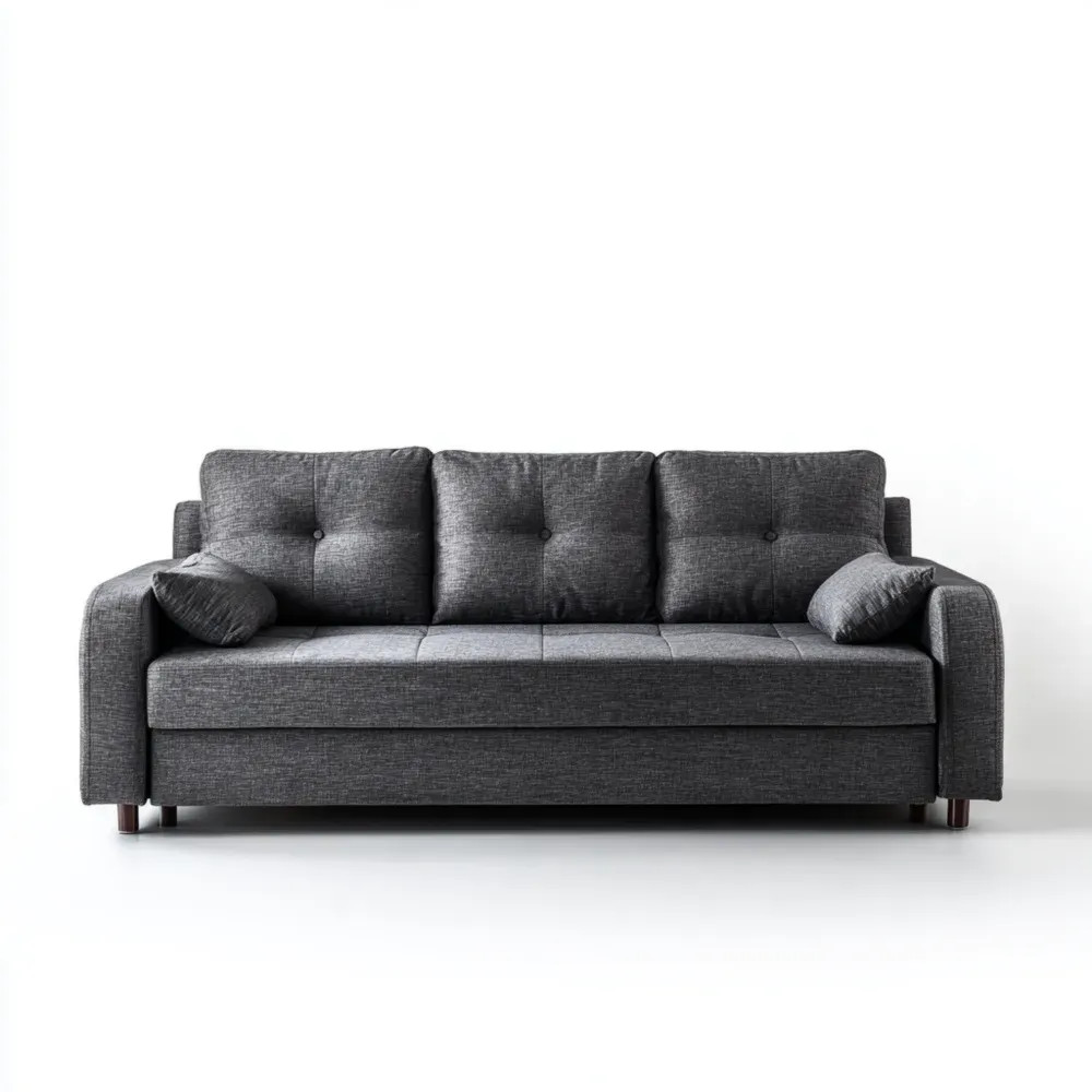 3人掛けソファ 布製 200x90x85 cm - ダークグレー - 現代的デザイン