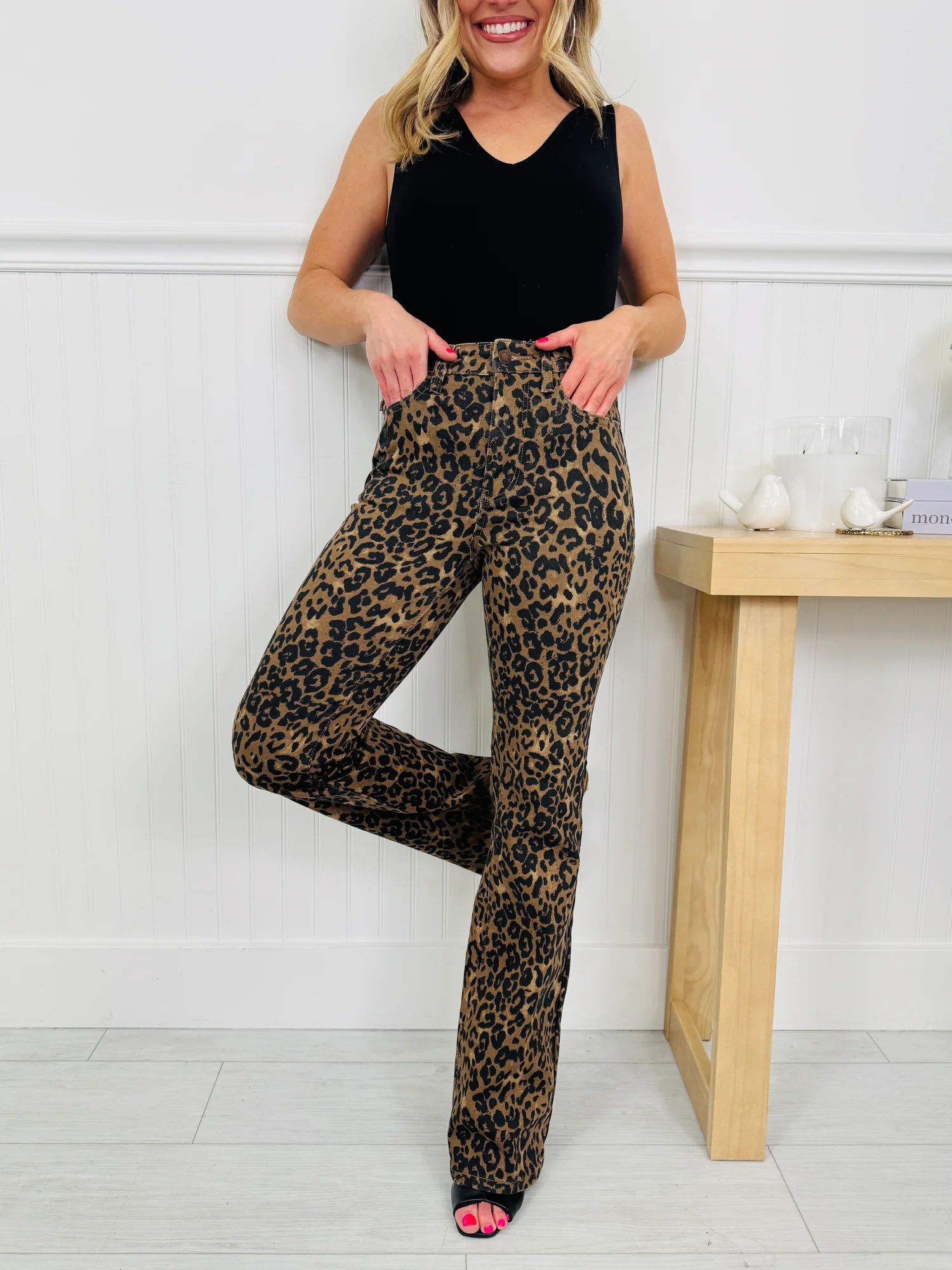 (Pack of 2) Judy Blue Leveled Up Leopard Bootcut Jeans