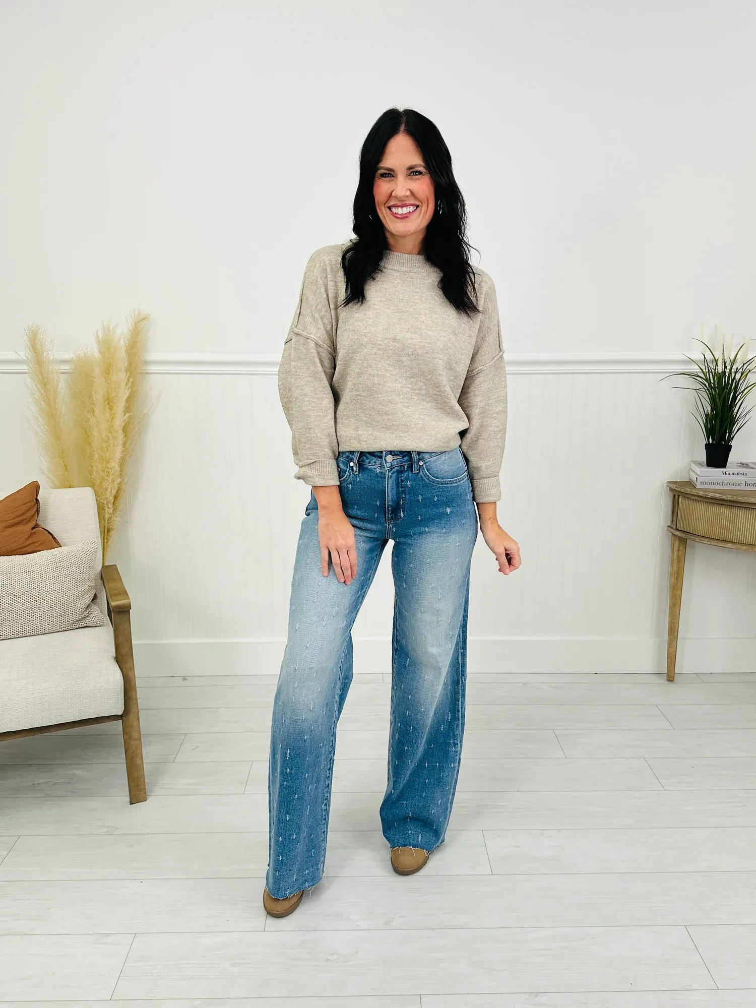 (Pack of 2) Cat Scratch Fever Tummy Control Wide Leg Jeans