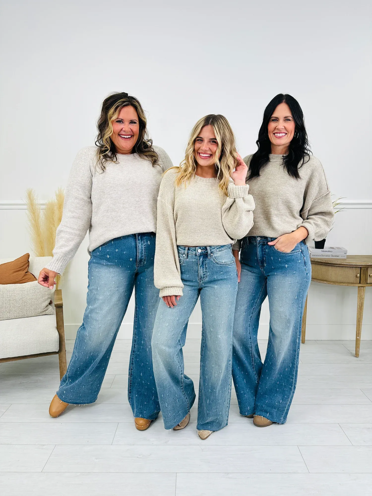 (Pack of 2) Cat Scratch Fever Tummy Control Wide Leg Jeans