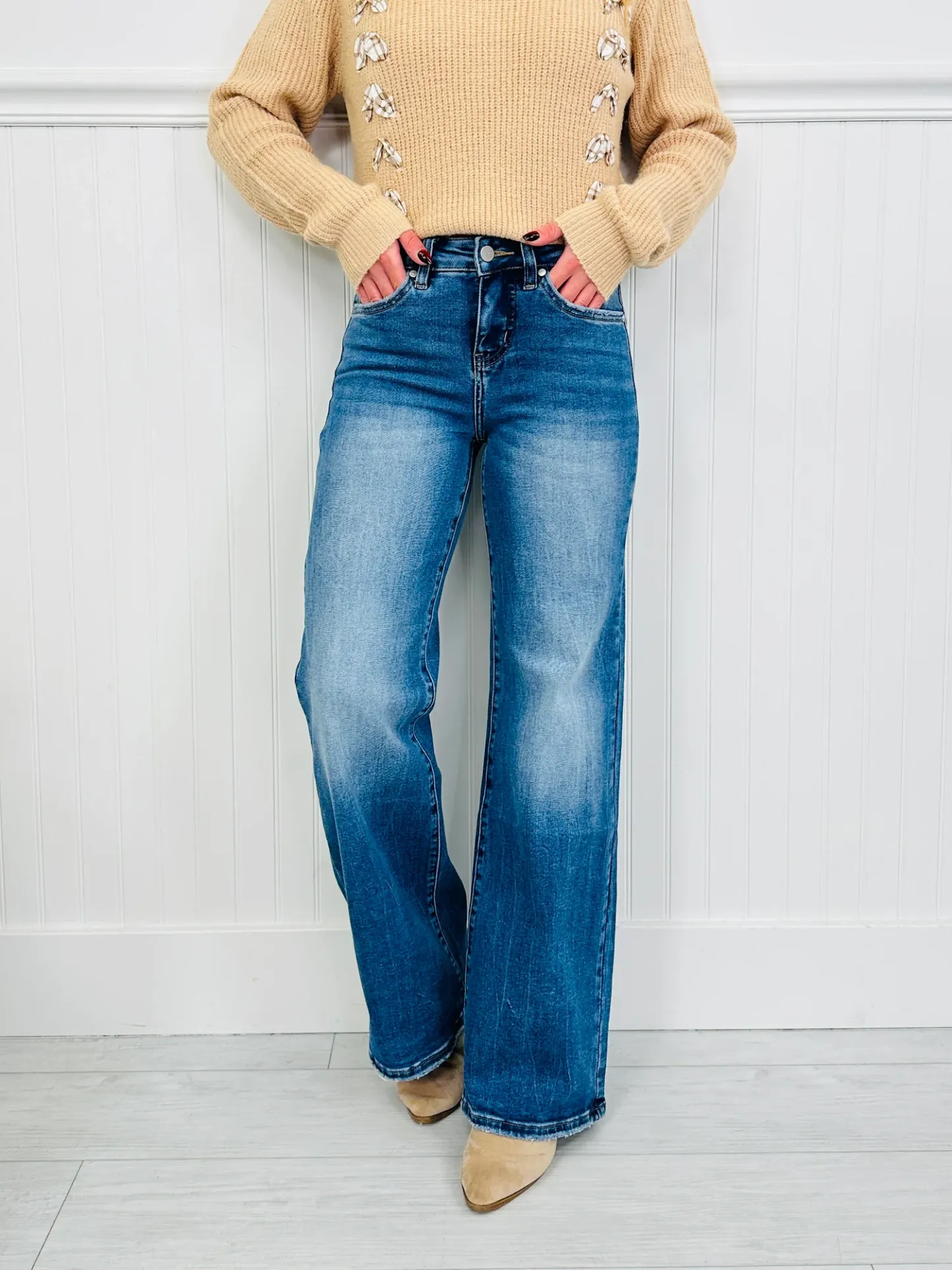 (Pack of 2) Just Four You Tummy Control Wide Leg Jeans in Four Inseams