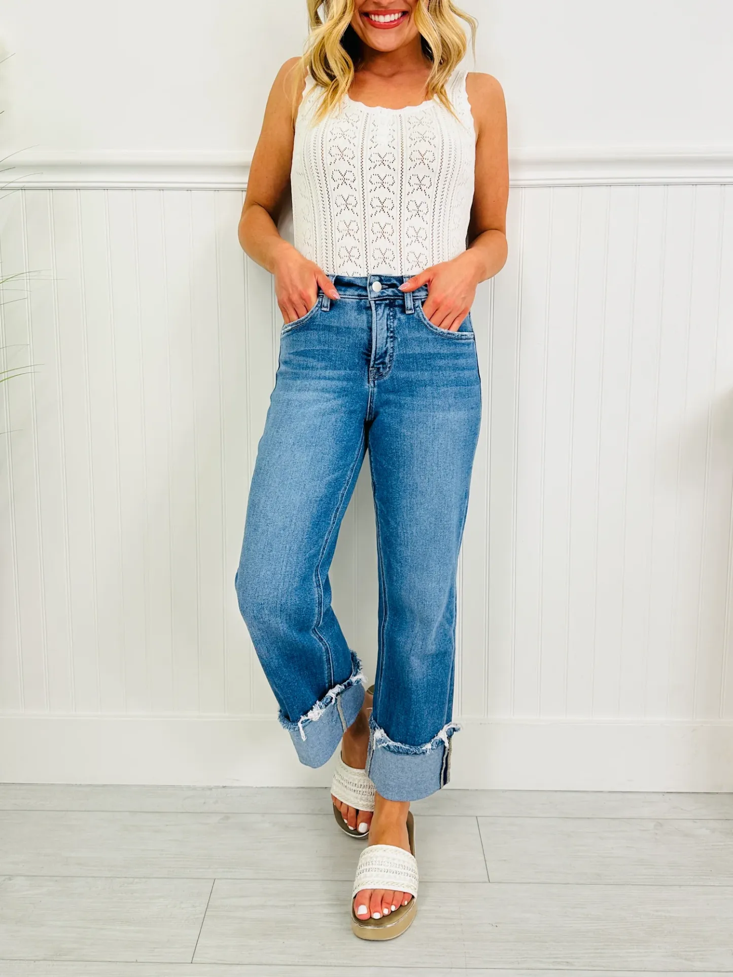 (Pack of 2) The Right Choice Tummy Control Wide Leg Jeans