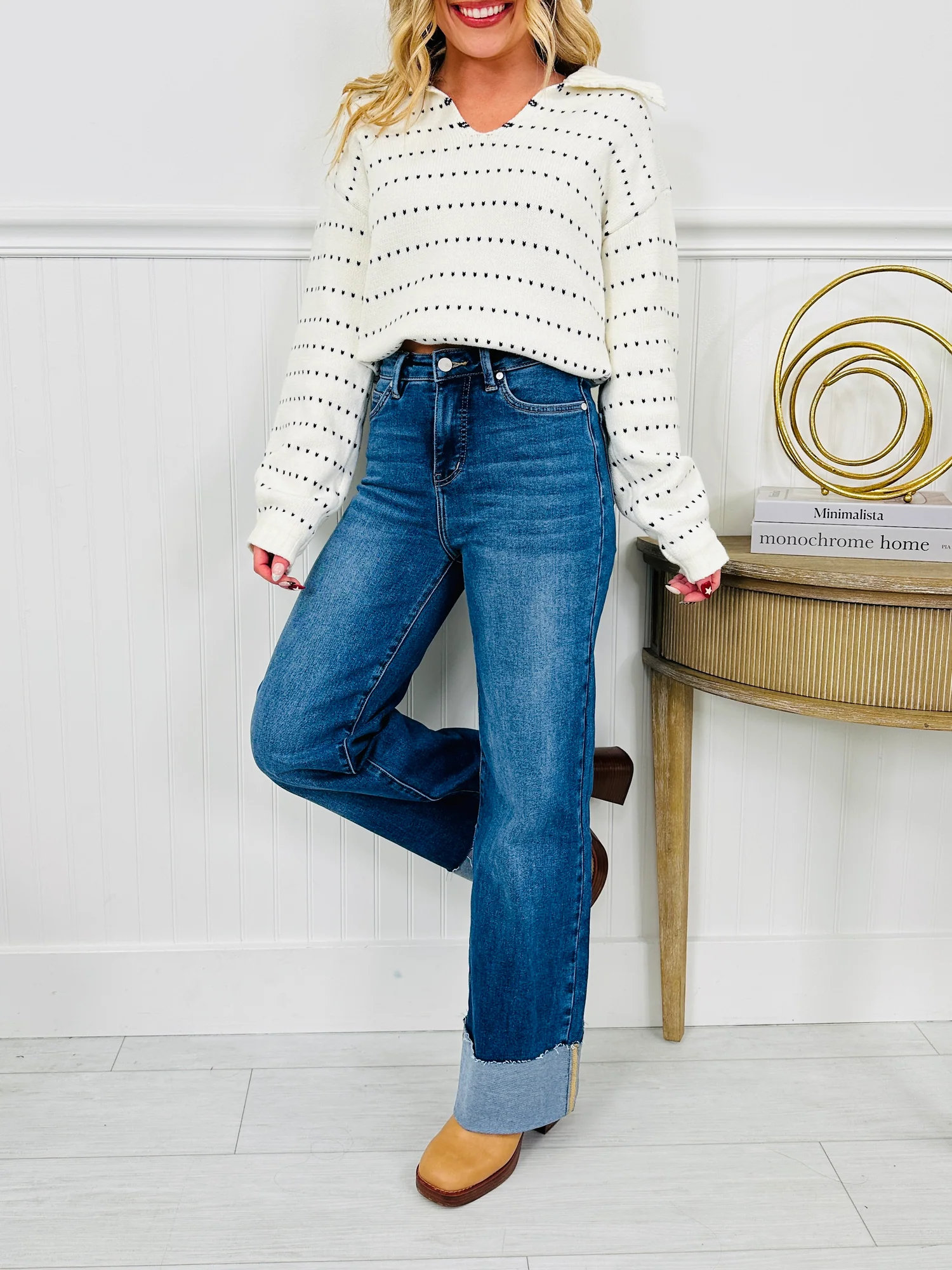 (Pack of 2) Made For Me Tummy Control Wide Leg Cuffed Jeans in Multiple Inseams