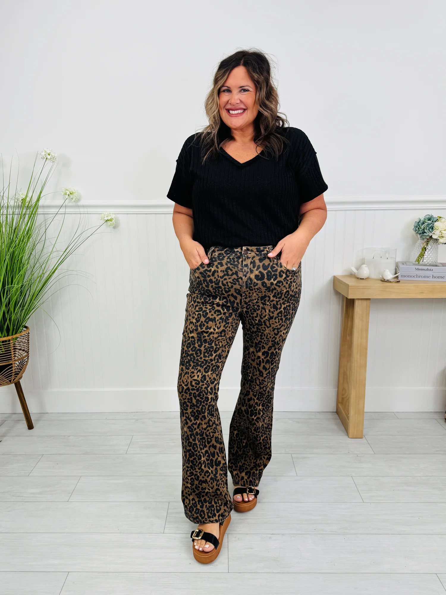 (Pack of 2) Judy Blue Leveled Up Leopard Bootcut Jeans