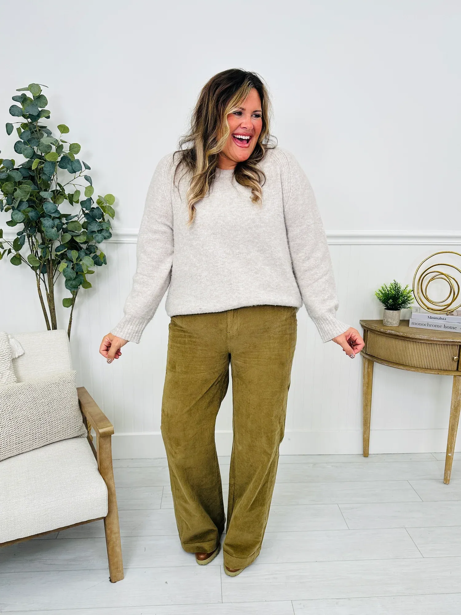 (Pack of 2) Judy Blue Olive Obsession Retro Wide Leg Corduroy Jeans