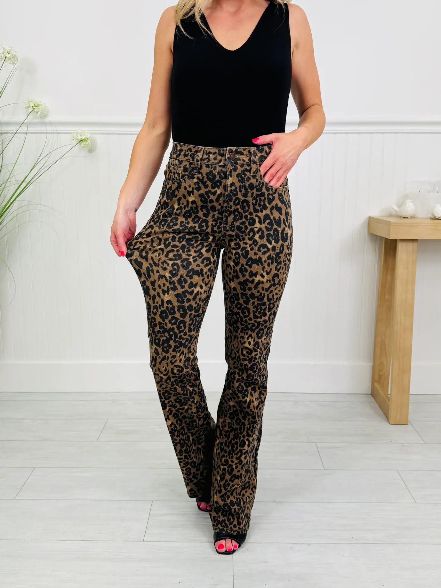 (Pack of 2) Judy Blue Leveled Up Leopard Bootcut Jeans