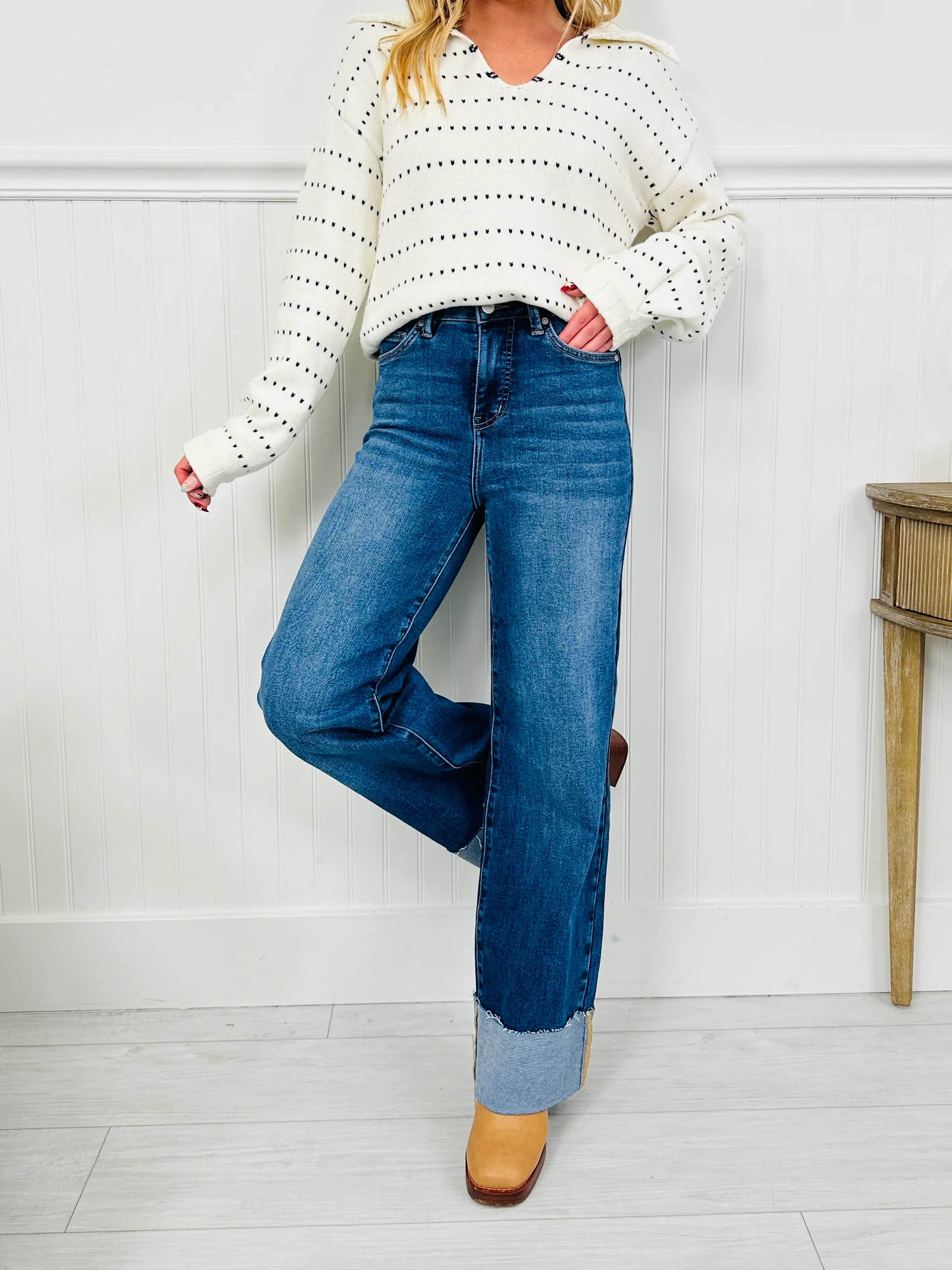 (Pack of 2) Made For Me Tummy Control Wide Leg Cuffed Jeans in Multiple Inseams