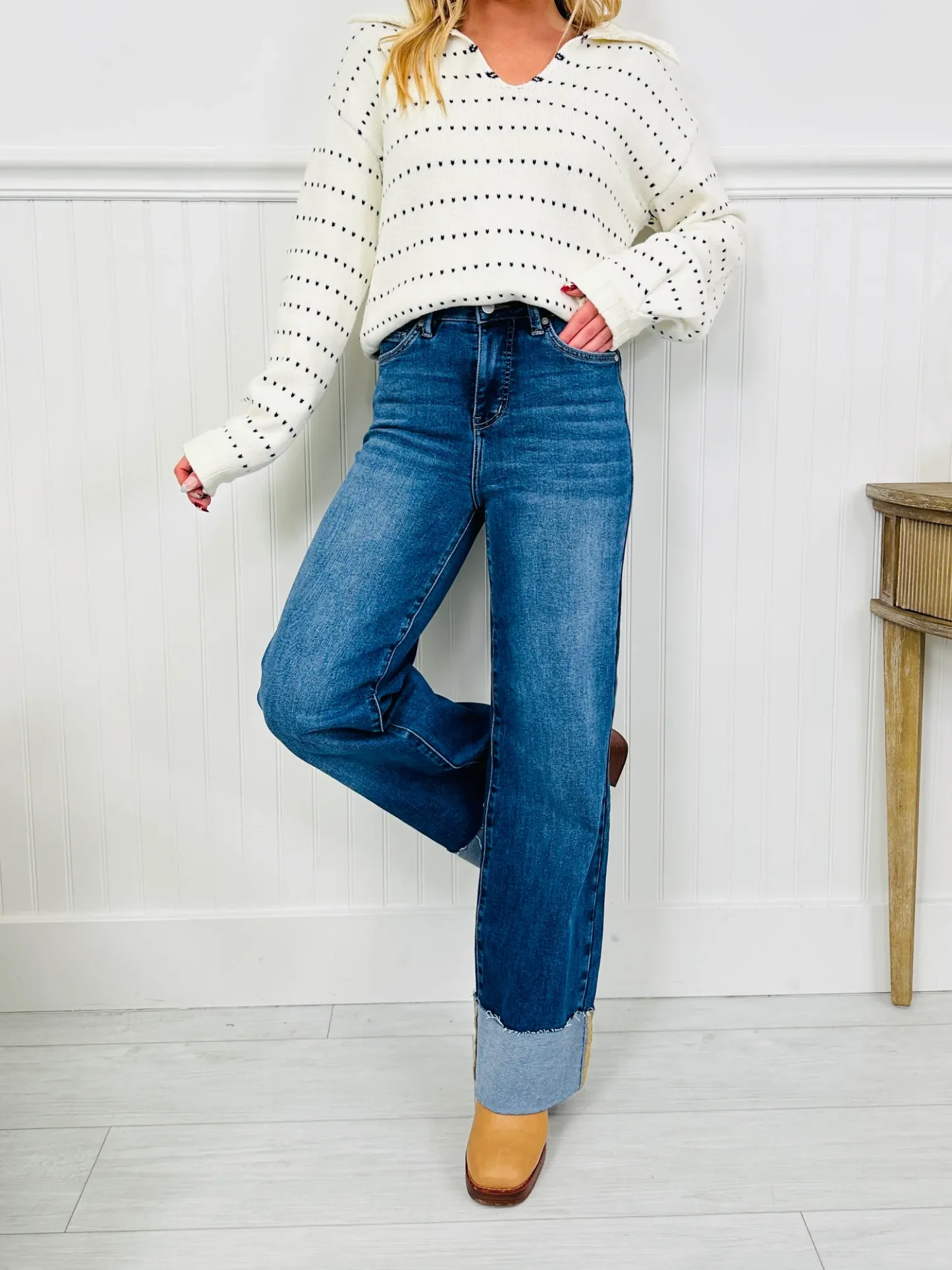 (Pack of 2) Made For Me Tummy Control Wide Leg Cuffed Jeans in Multiple Inseams