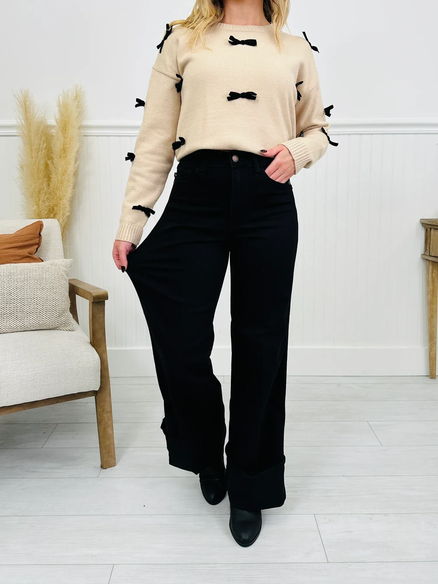 (Pack of 2) Judy Blue Midnight Moments Retro Wide Black Jeans