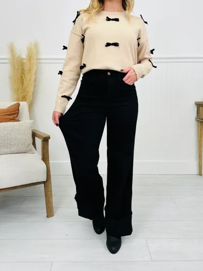 (Pack of 2) Judy Blue Midnight Moments Retro Wide Black Jeans