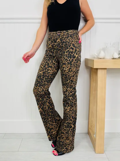 (Pack of 2) Judy Blue Leveled Up Leopard Bootcut Jeans