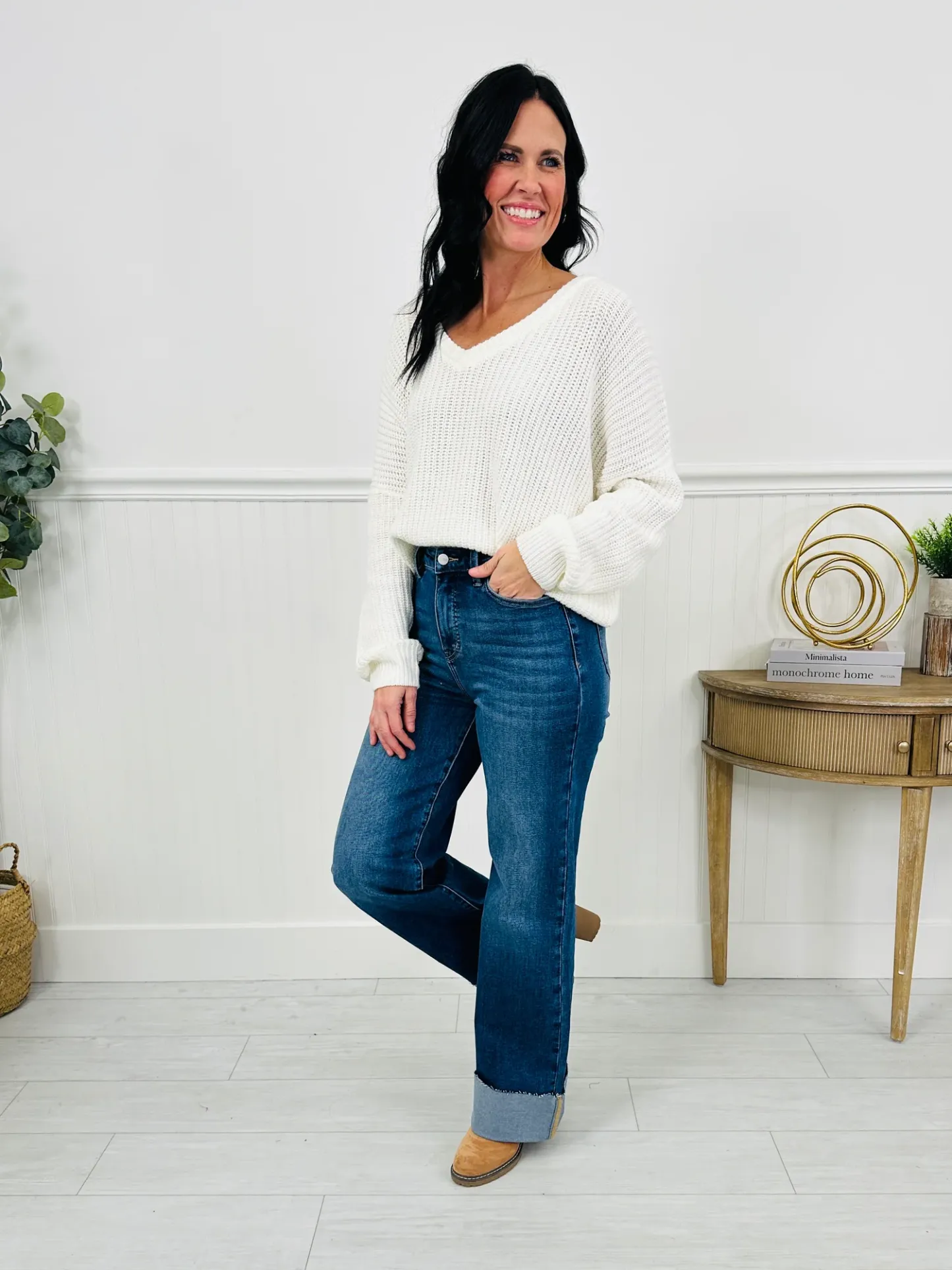 (Pack of 2) Made For Me Tummy Control Wide Leg Cuffed Jeans in Multiple Inseams