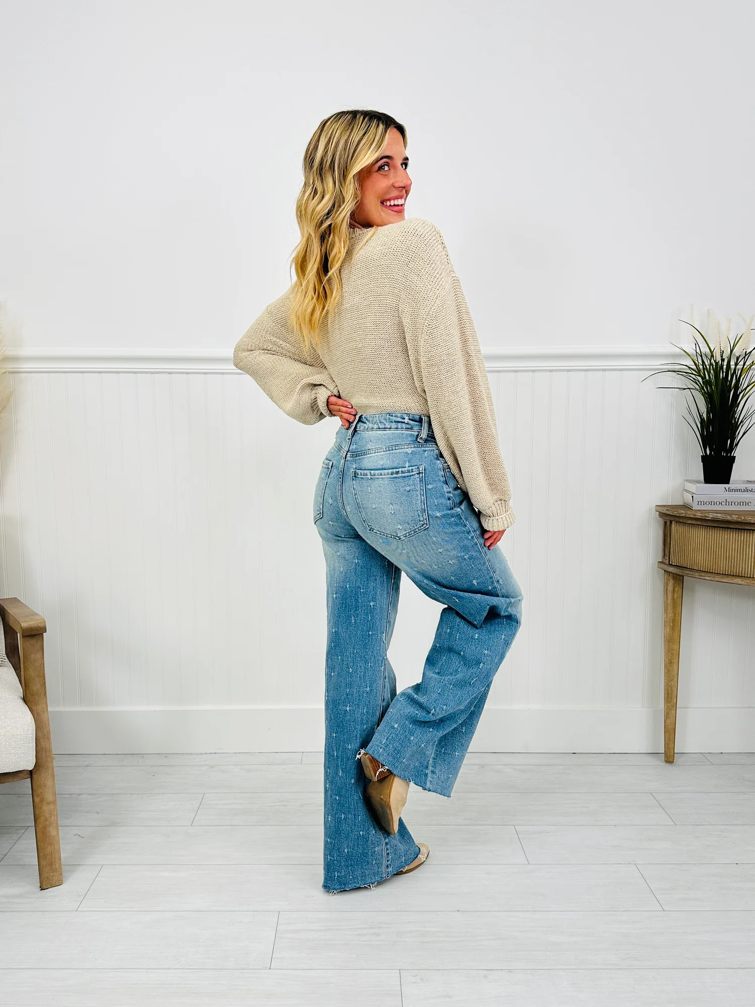 (Pack of 2) Cat Scratch Fever Tummy Control Wide Leg Jeans