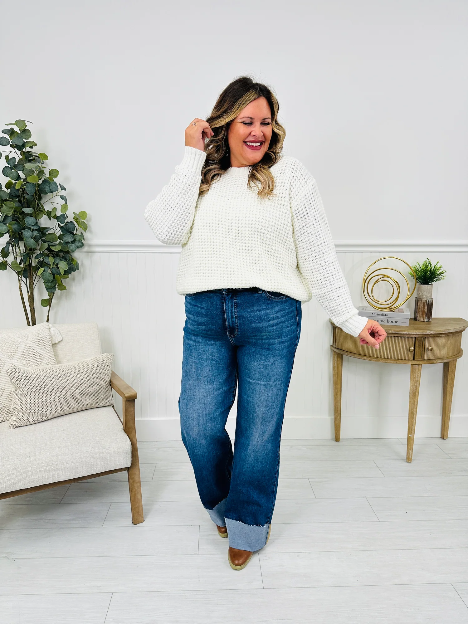 (Pack of 2) Made For Me Tummy Control Wide Leg Cuffed Jeans in Multiple Inseams