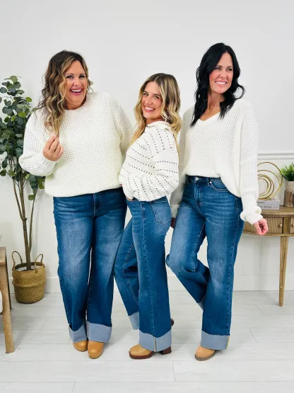 (Pack of 2) Made For Me Tummy Control Wide Leg Cuffed Jeans in Multiple Inseams
