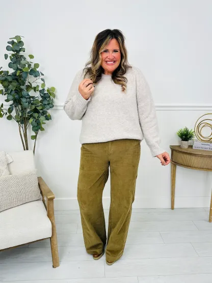 (Pack of 2) Judy Blue Olive Obsession Retro Wide Leg Corduroy Jeans