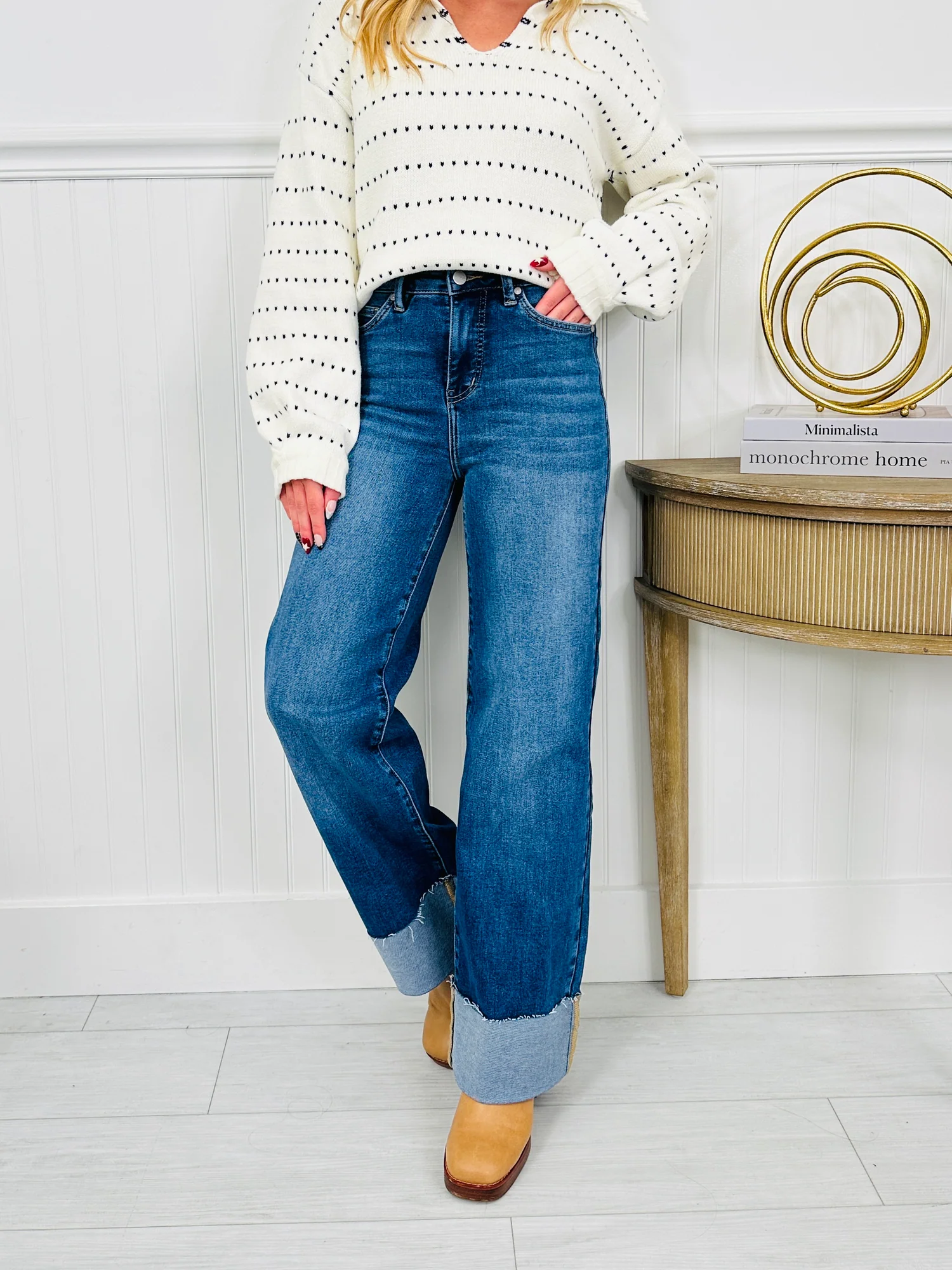 (Pack of 2) Made For Me Tummy Control Wide Leg Cuffed Jeans in Multiple Inseams