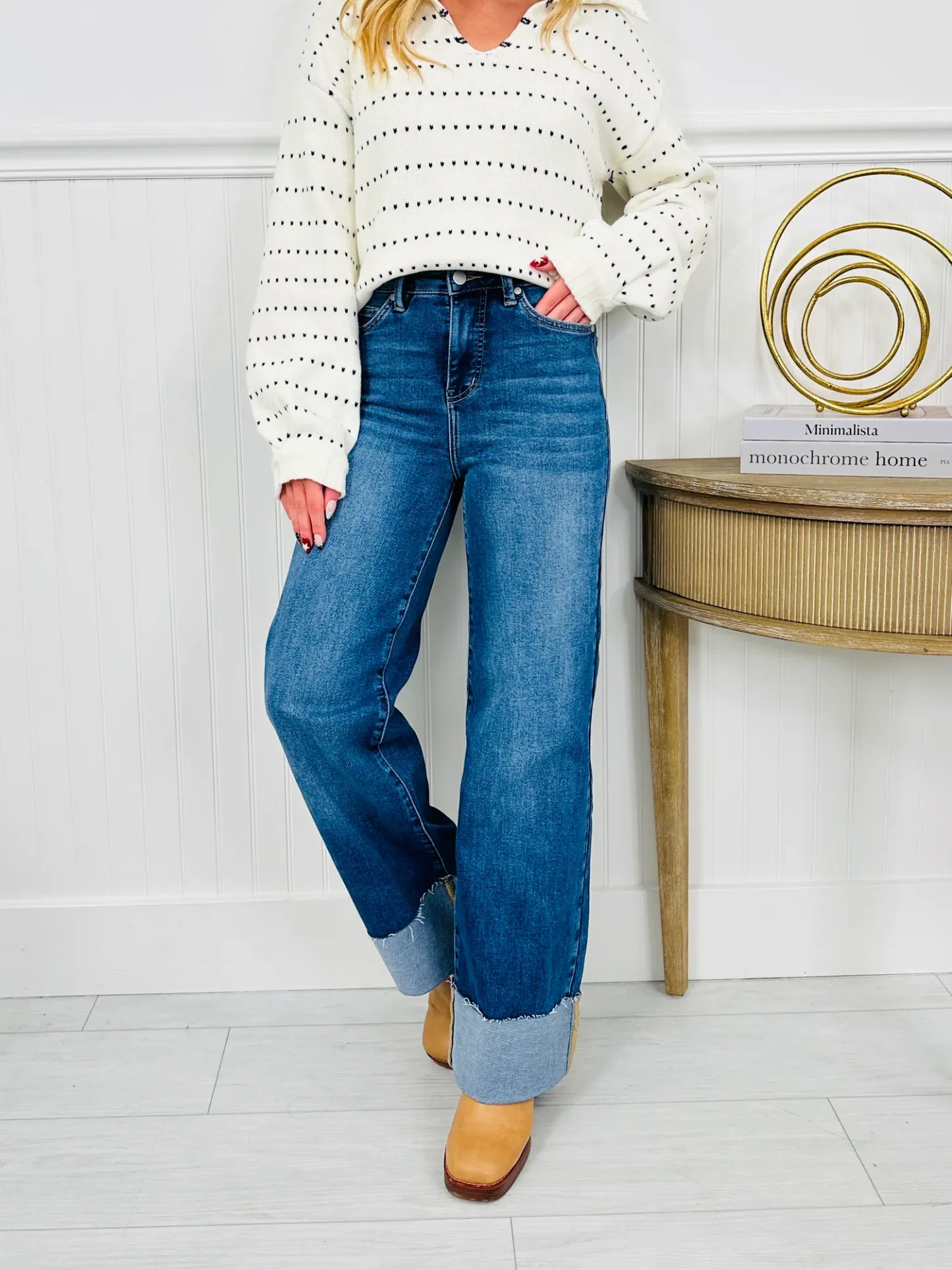 (Pack of 2) Made For Me Tummy Control Wide Leg Cuffed Jeans in Multiple Inseams