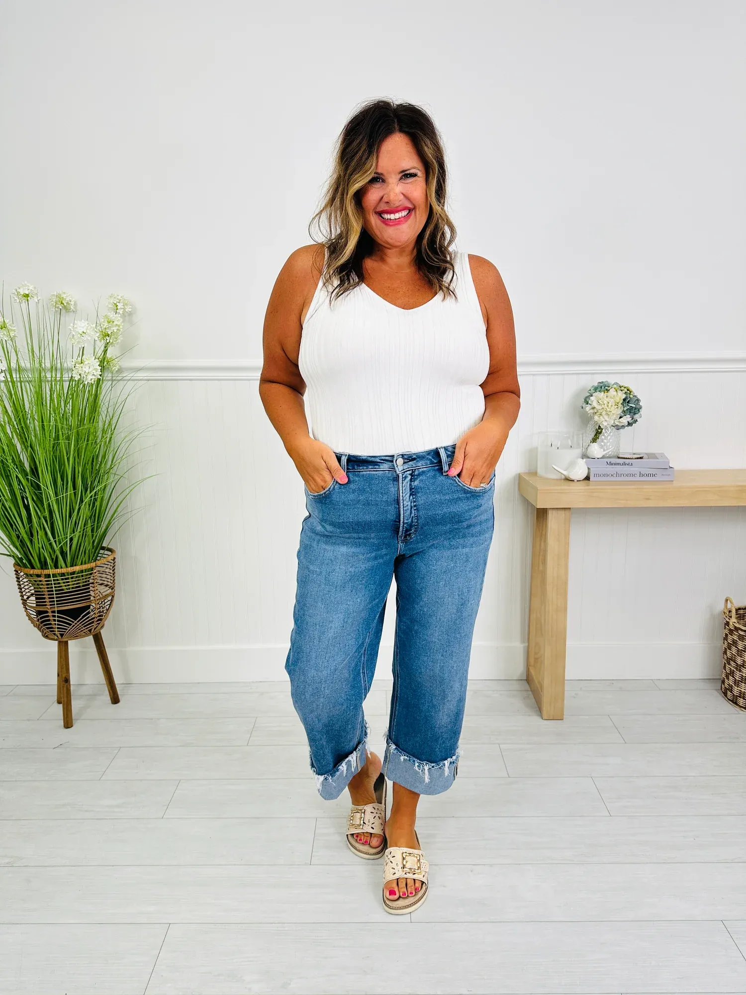 (Pack of 2) The Right Choice Tummy Control Wide Leg Jeans