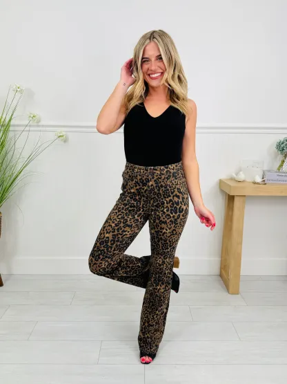(Pack of 2) Judy Blue Leveled Up Leopard Bootcut Jeans