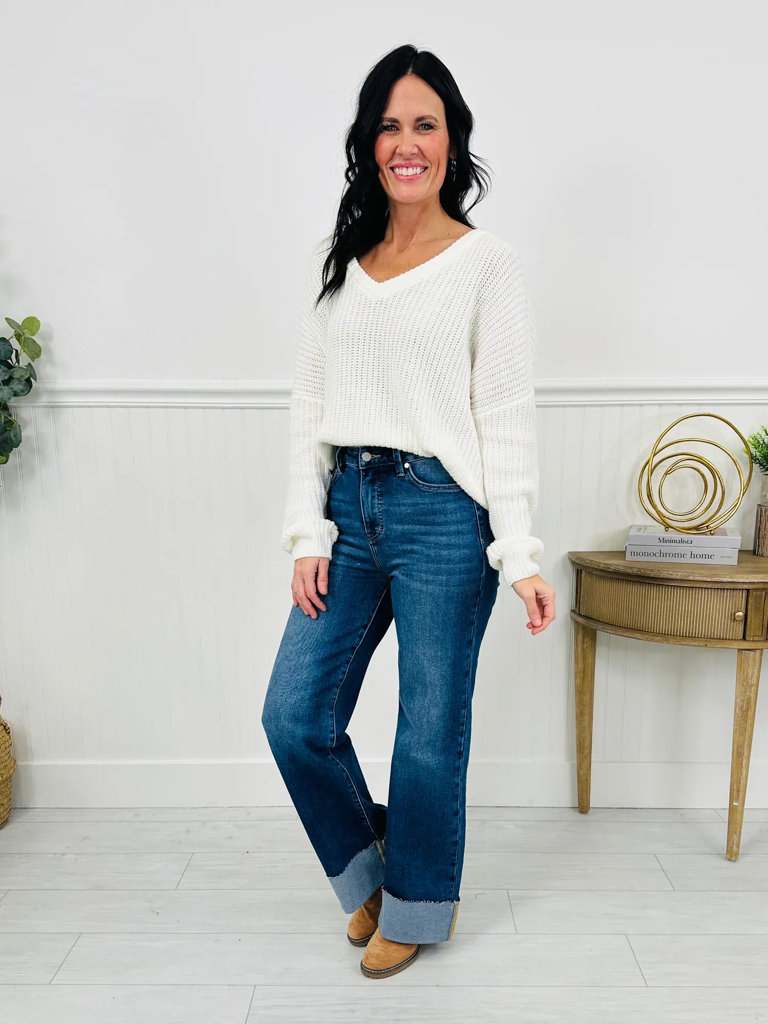 (Pack of 2) Made For Me Tummy Control Wide Leg Cuffed Jeans in Multiple Inseams