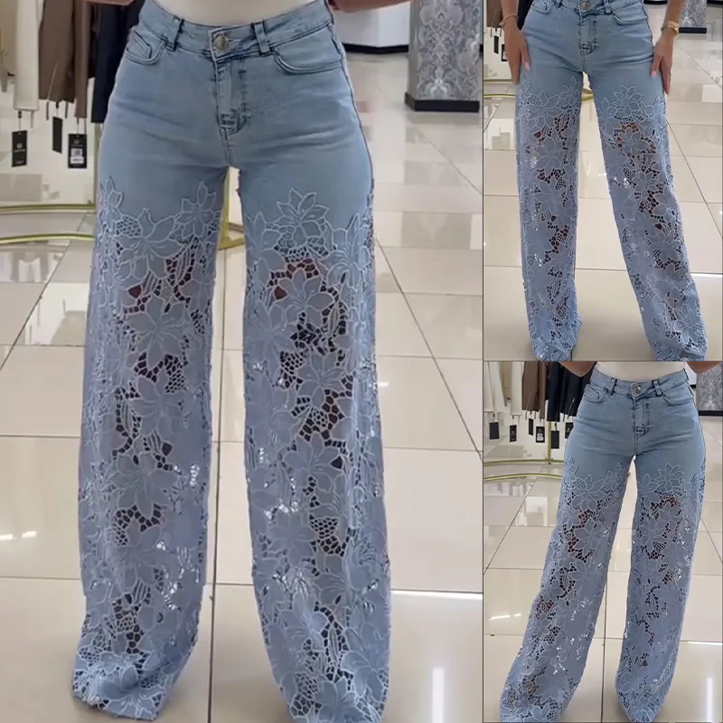 (Buy 1 Get 1) 💃Summer Fashion Forward🌸Fashion Lace Patchwork Denim Jeans