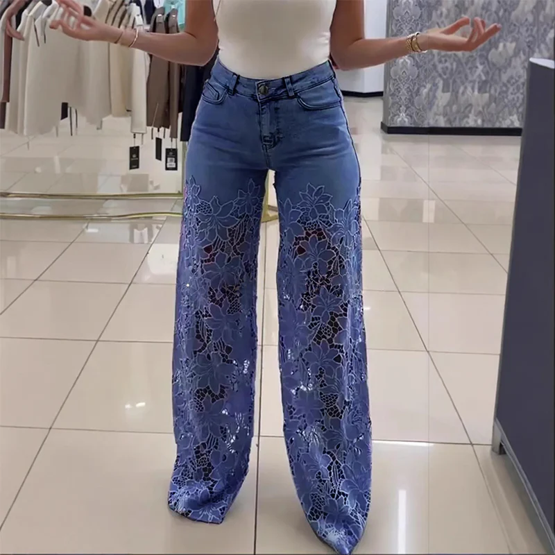 (Buy 1 Get 1) 💃Summer Fashion Forward🌸Fashion Lace Patchwork Denim Jeans