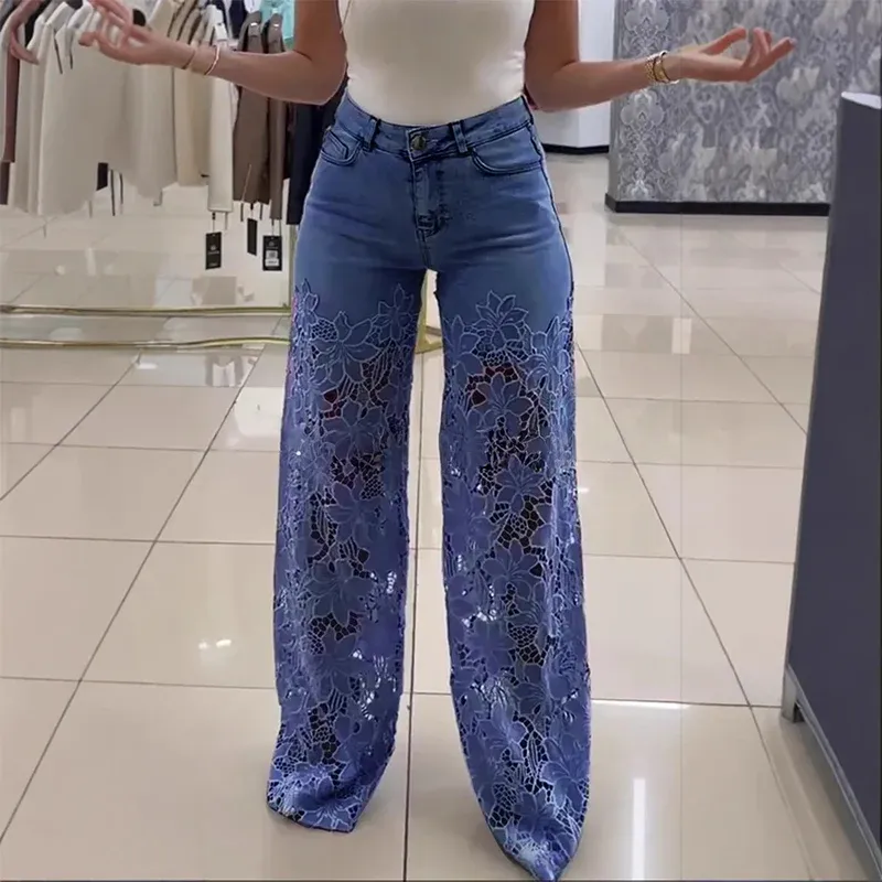 (Buy 1 Get 1) 💃Summer Fashion Forward🌸Fashion Lace Patchwork Denim Jeans