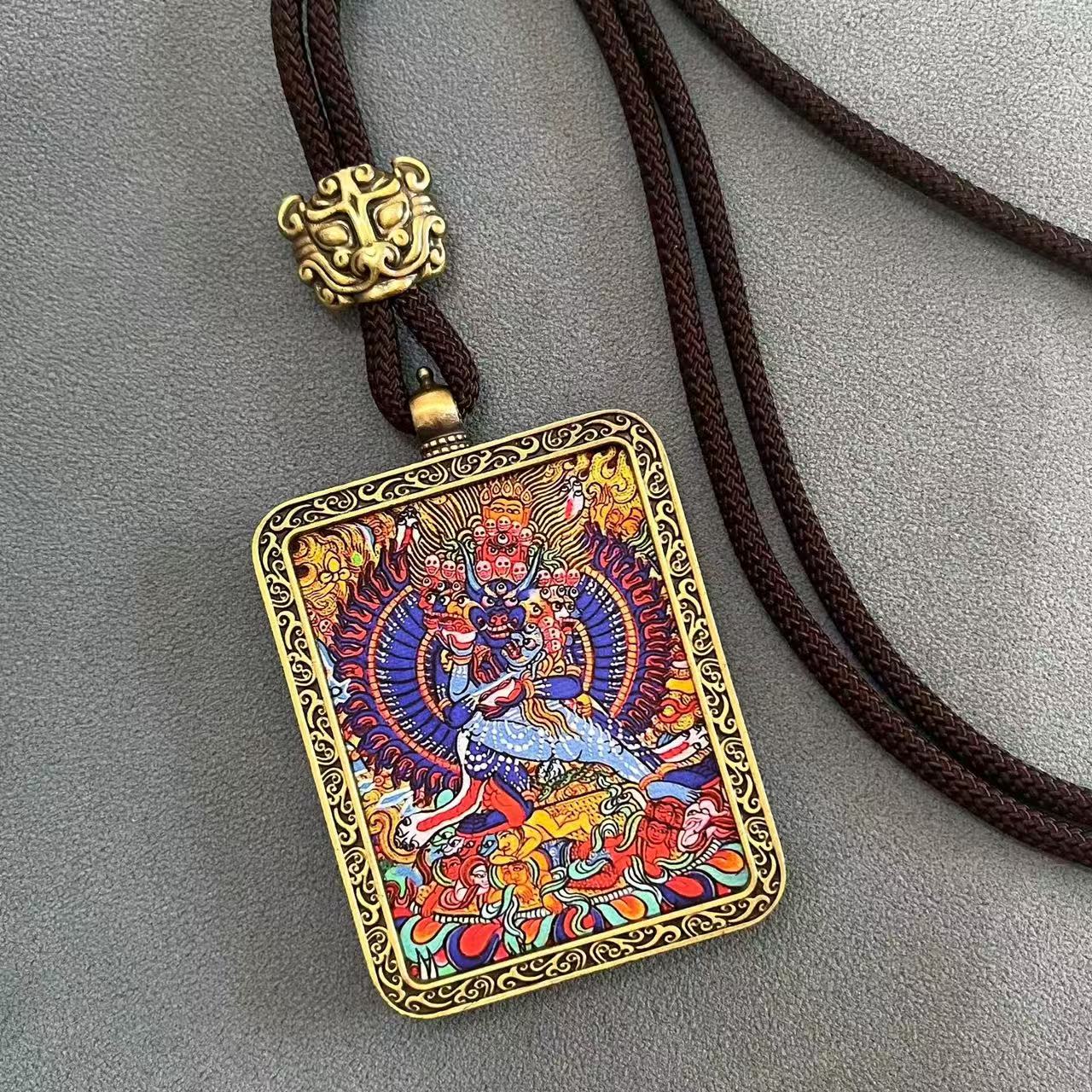 Vajrabhairava (Yamantaka) Thangka Pendant 