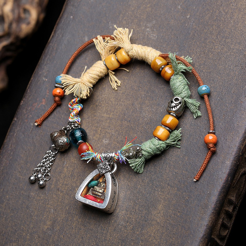 Tibetan Gau Box Buddha Charm Bracelet - Aura Thangka