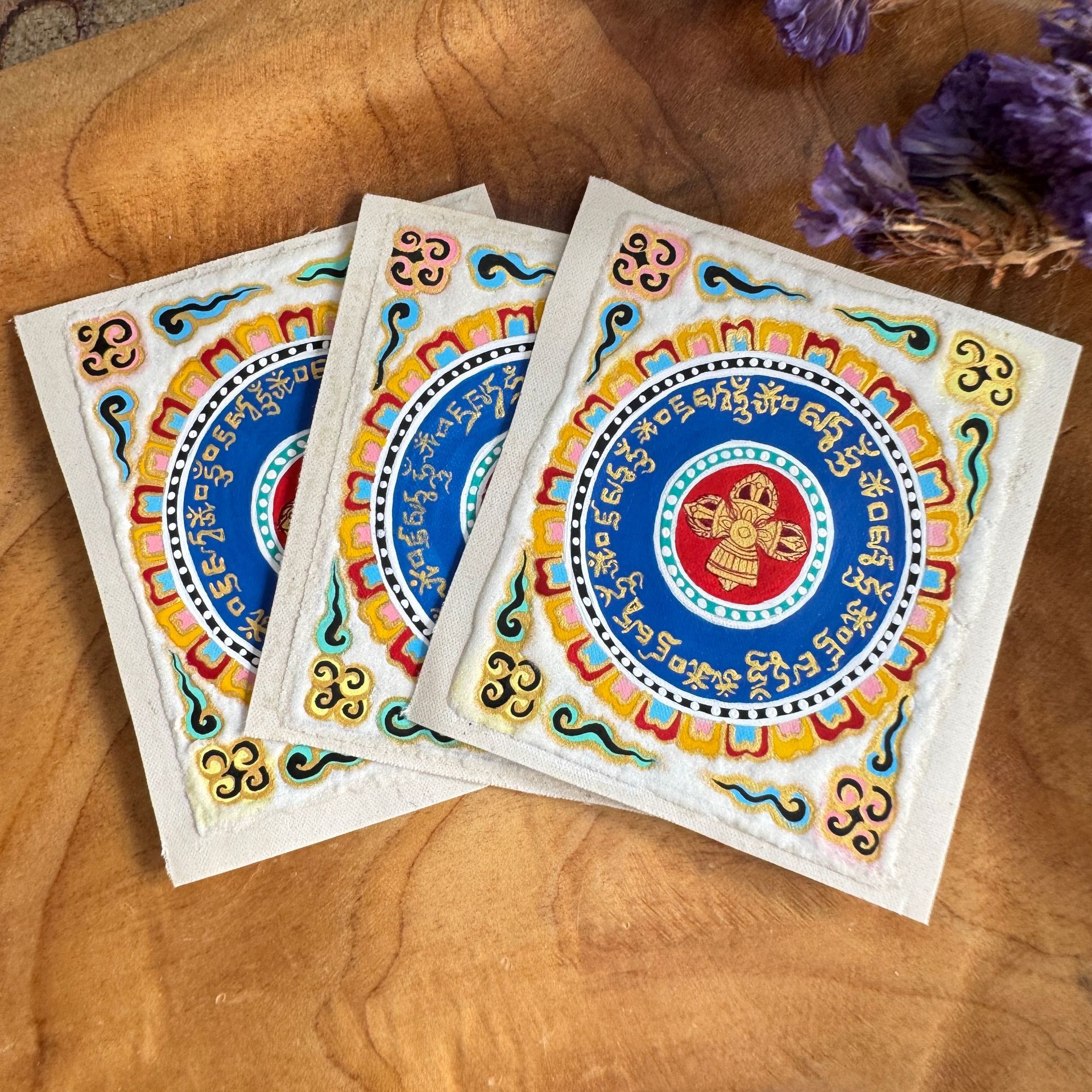 Hand-Painted Vajra Mandala Mini Thangka 