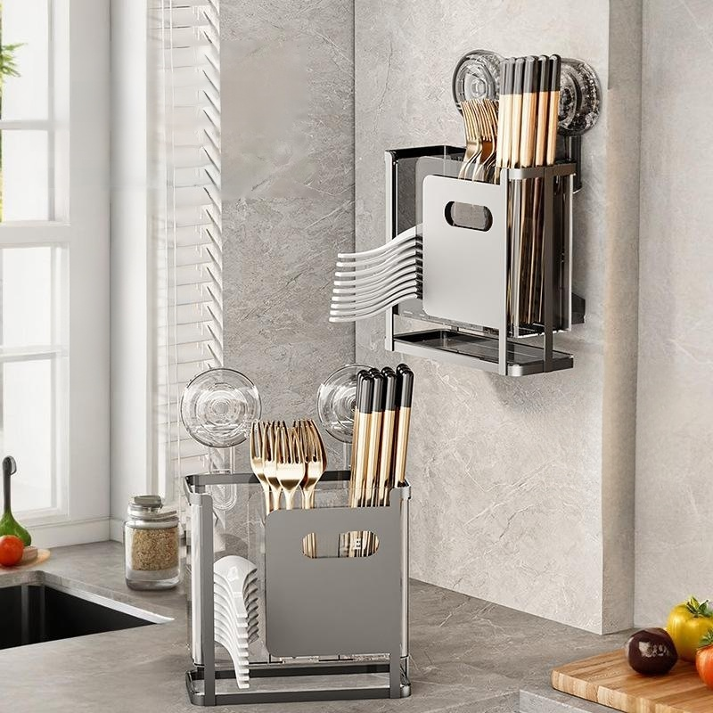 附蓋掛式免打孔筷子簍