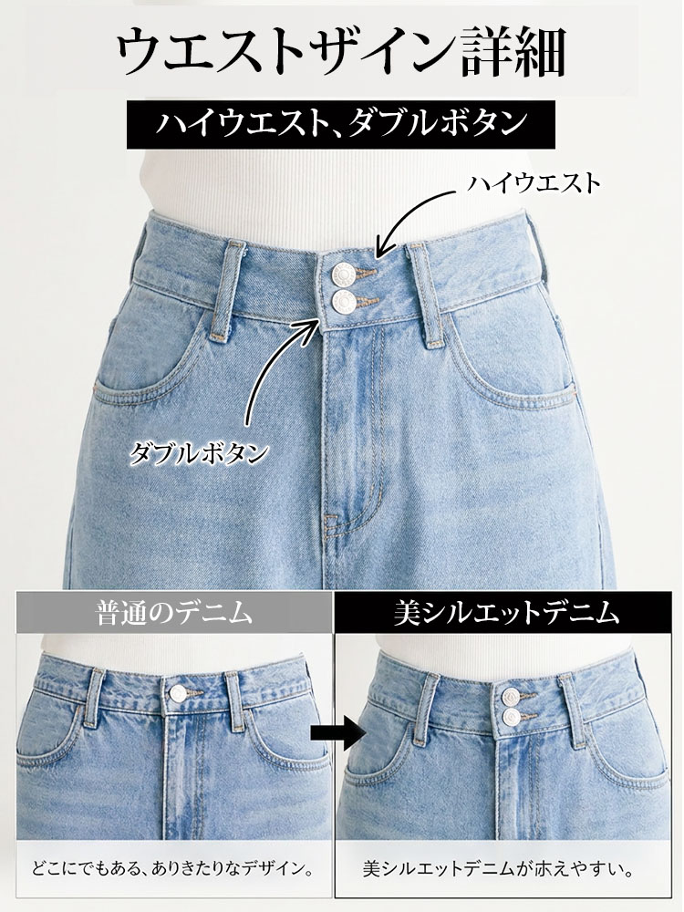 【ダブルボタン】超軽量・素肌感覚のテンセルデニムワイドパンツ  快適さとおしゃれの完璧な融合。夏の爽やかさを存分に楽しめる一着。"