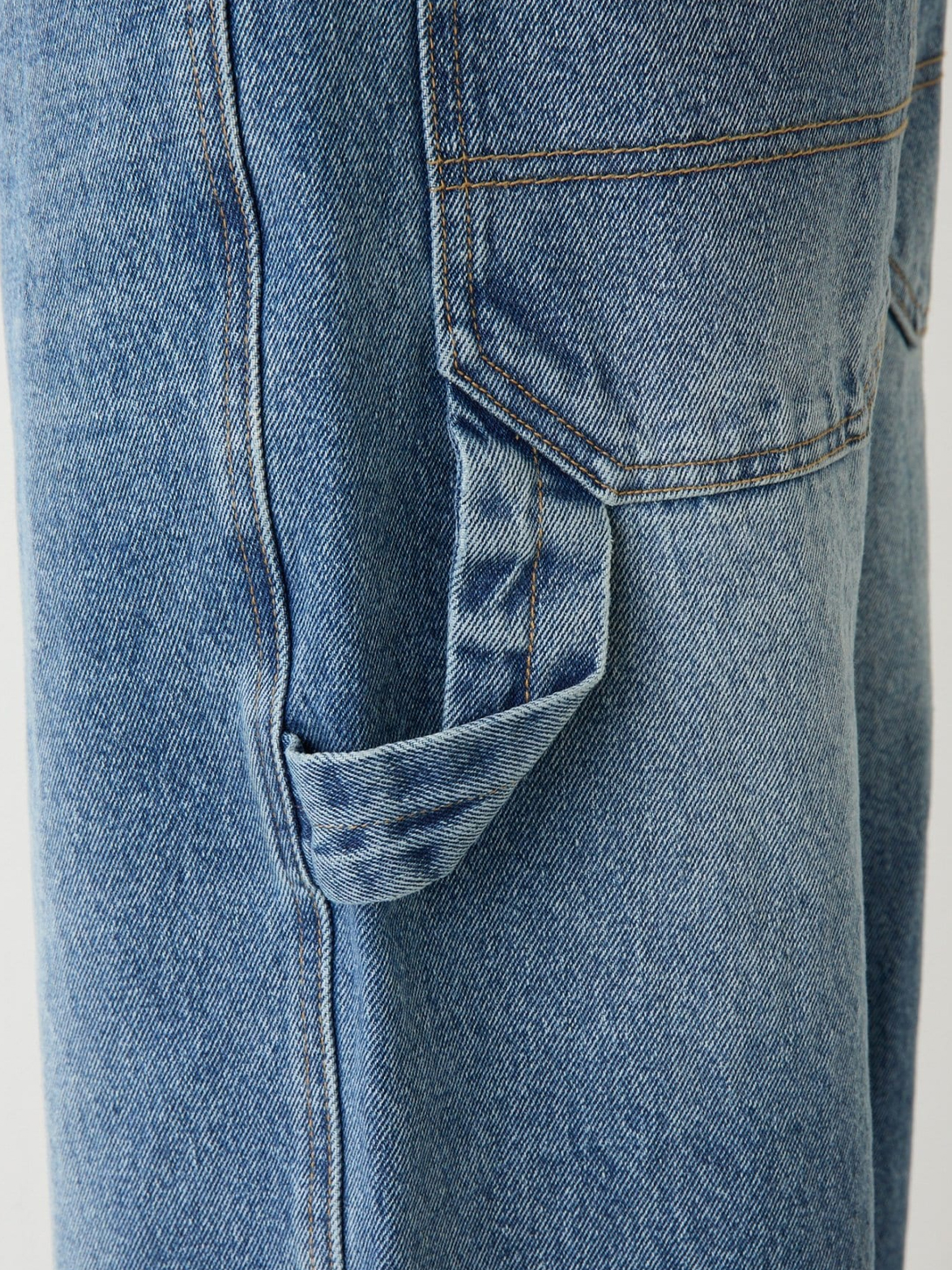 ハイウエスト ワークテイスト コクーンシルエット デニムパンツ