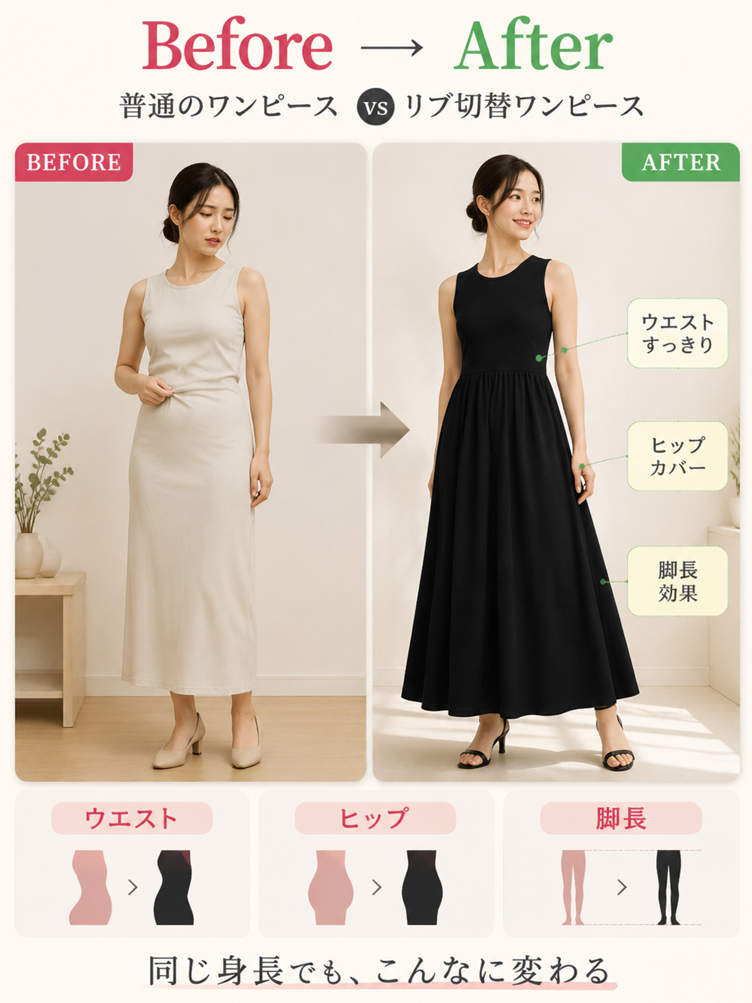 【ノースリーブ ロングスカート】シンプル 高見え すっきりシルエット もたつかない