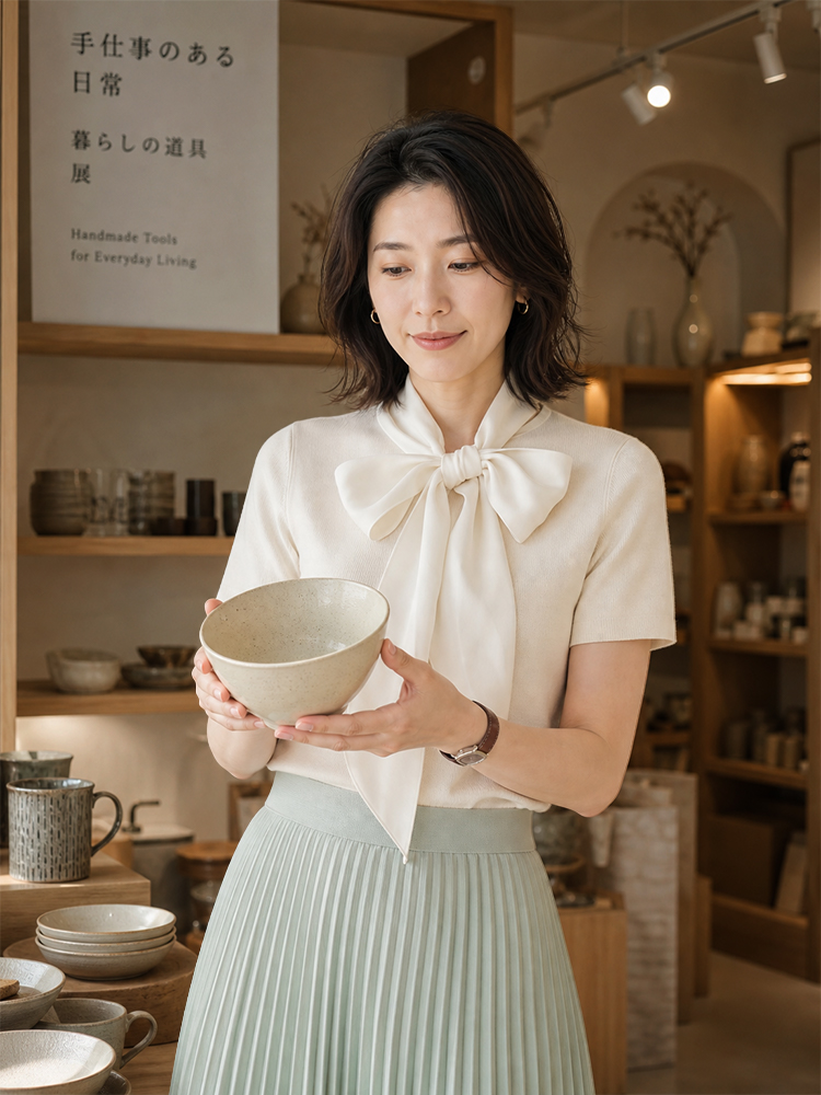 【リボンストラップニット半袖】おしゃれで若見え、夏にぴったりのリボン付き半袖ニットトップス-sosove