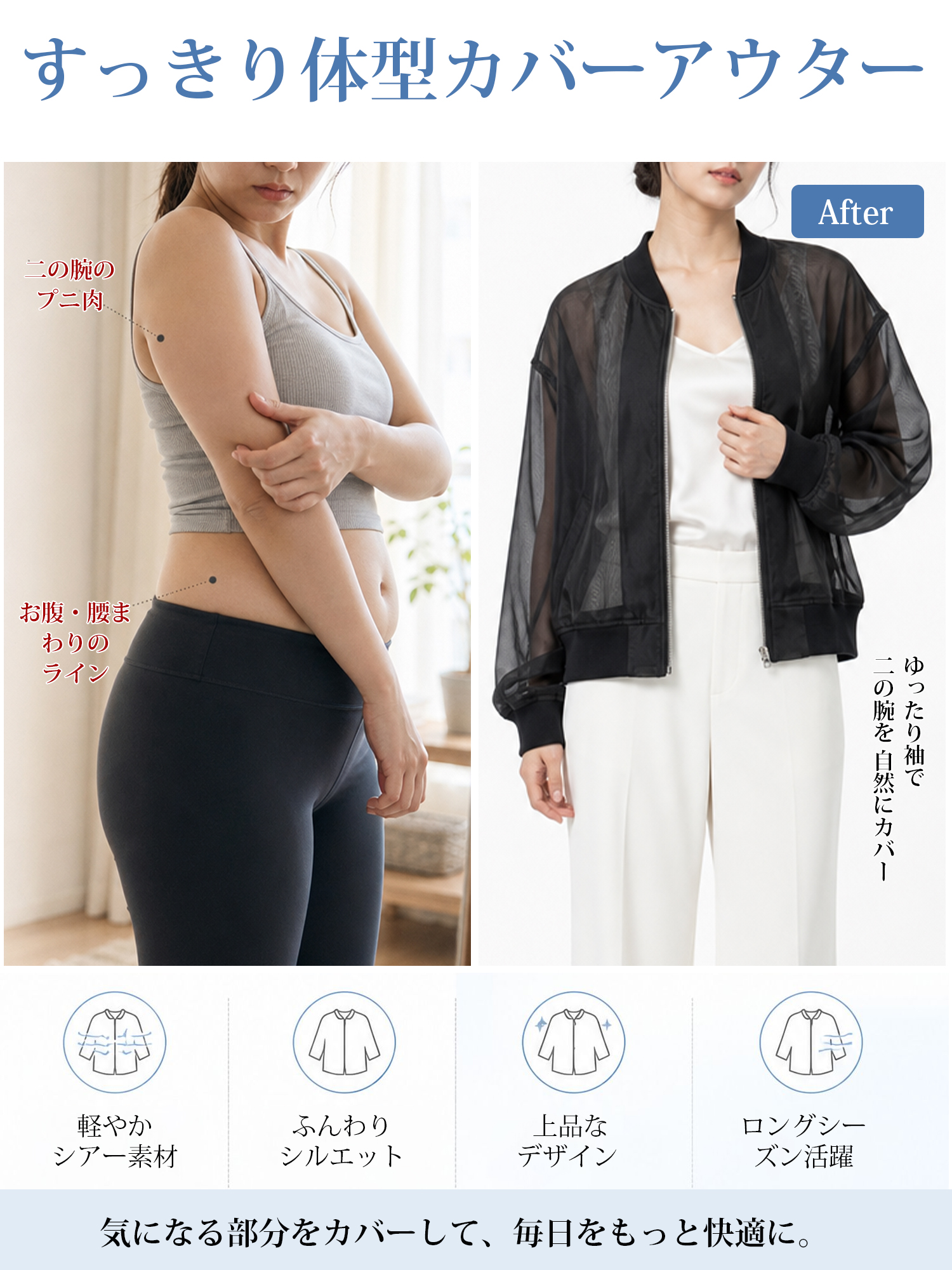 【日焼けケア×美しさ】ゆったりベースボールUVアウター