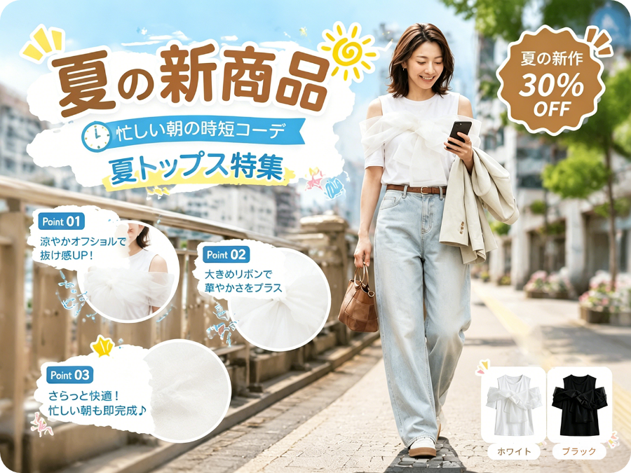 忙しい朝も一枚で華やかに。涼しく着映える夏トップス特集-sosove