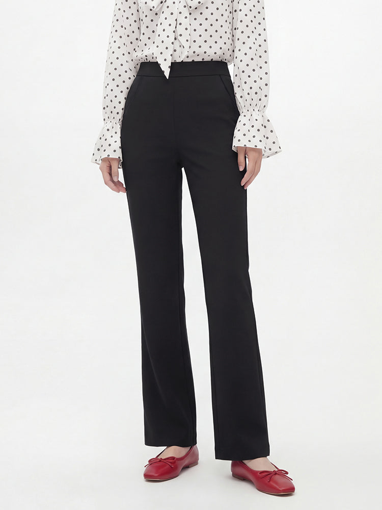 【 タイム限定 さらに20%OFF】高ウエスト フィット ストレート カジュアルパンツ