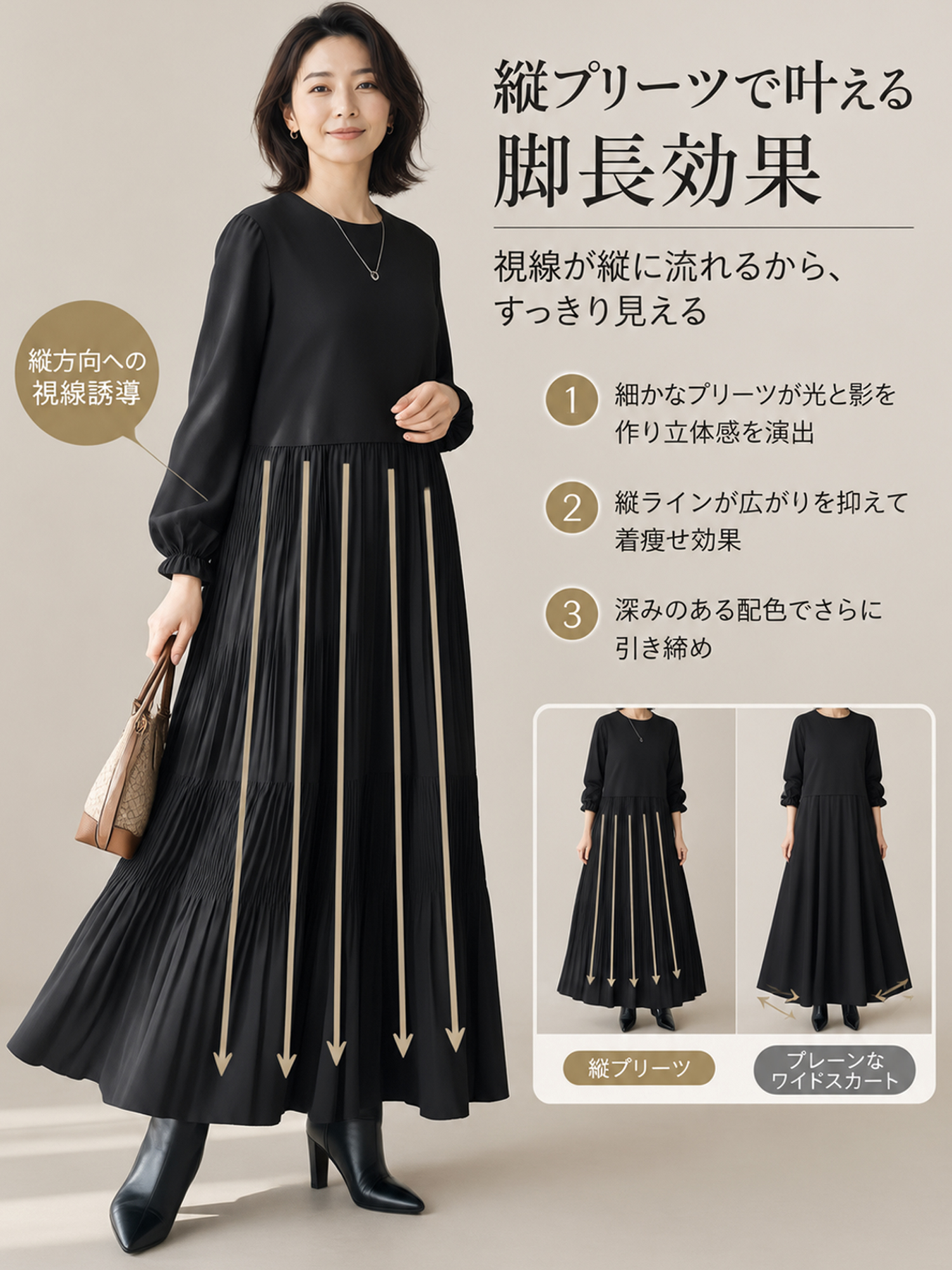 【2WAY バックボタンリボントップス付き チェック柄ギャザーワンピースセット】