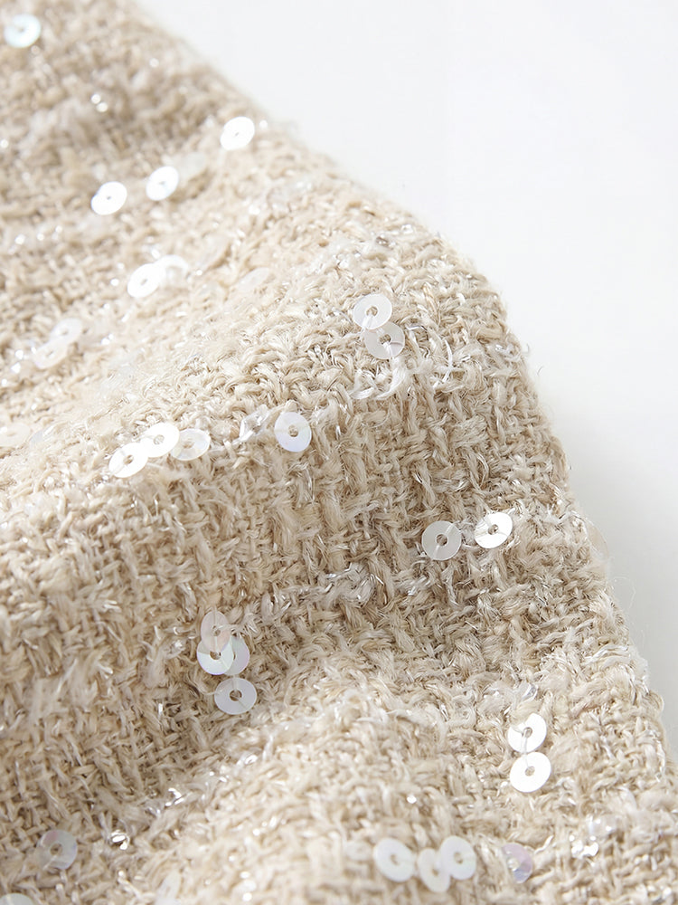 ハイウエストラメツイードショートスカート