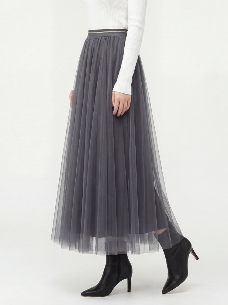 スリムチュールフレアスカート