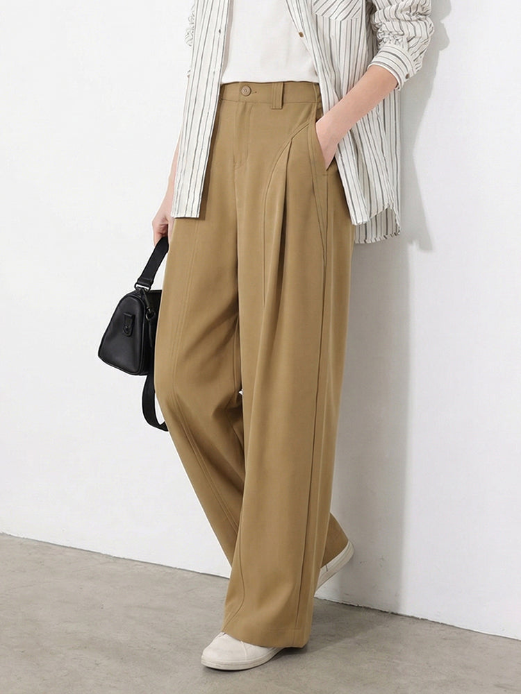 【ハイウエスト カーブパンツ】 ヒップラインカバー 脚長効果 すっきり見え