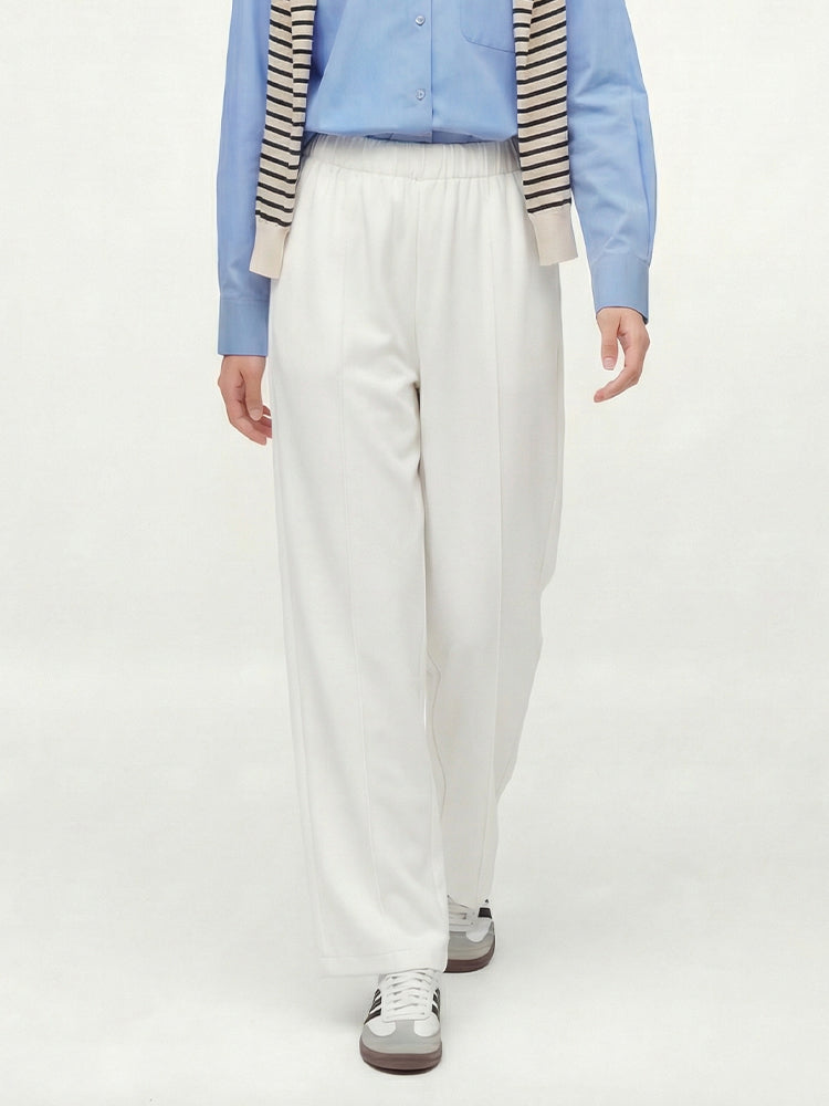 【ドレープ感ゆったりワイドパンツ】下半身体型カバーに最適 立体シルエットですっきり着痩せ リラックス＆コーデしやすい