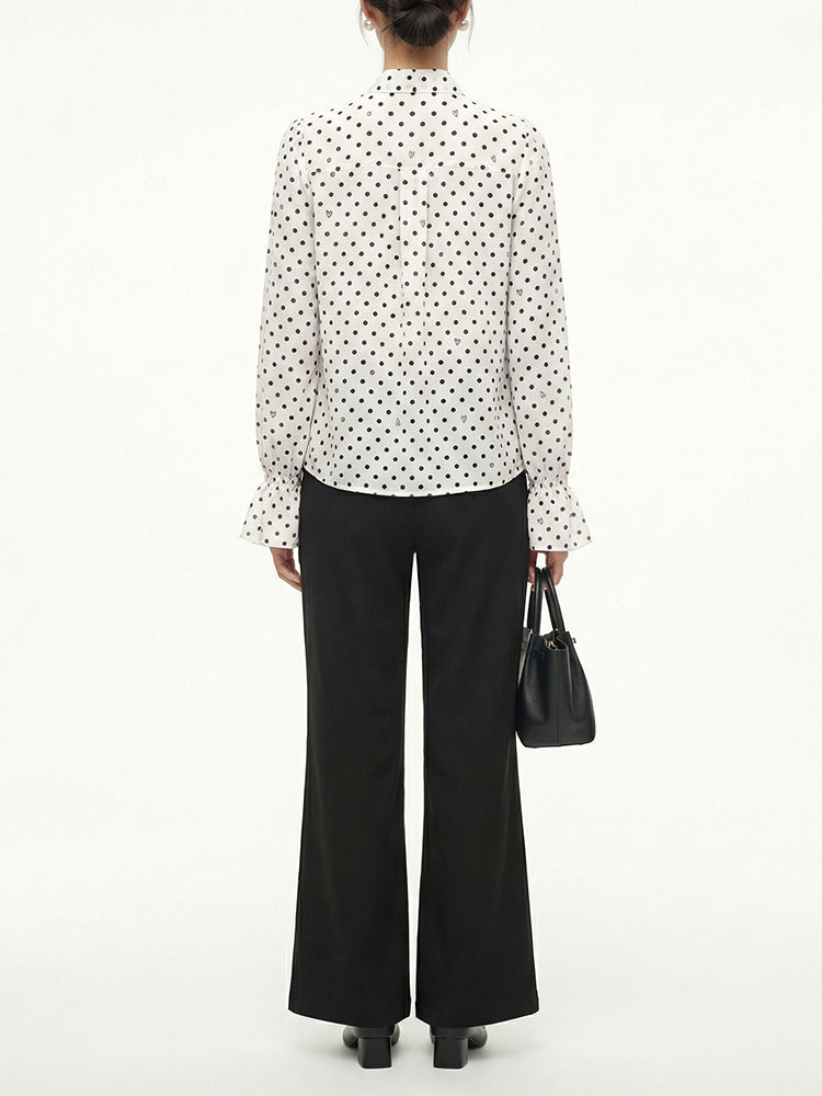 フレンチドットリボンブラウス