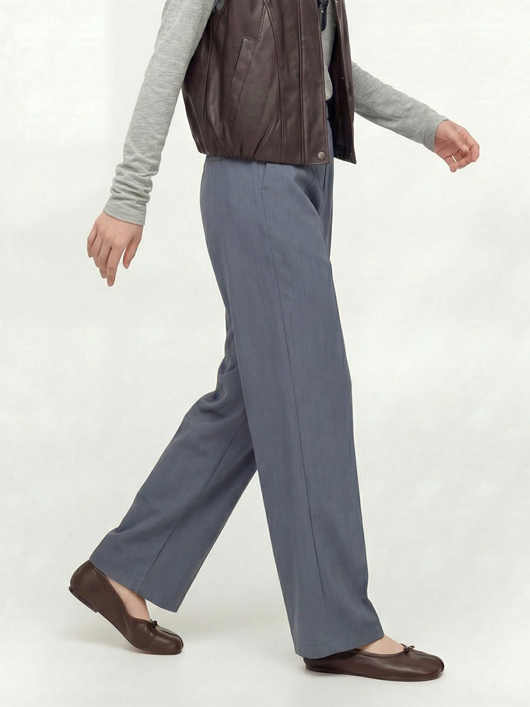 【ドレープ感ゆったりワイドパンツ】下半身体型カバーに最適 立体シルエットですっきり着痩せ リラックス＆コーデしやすい