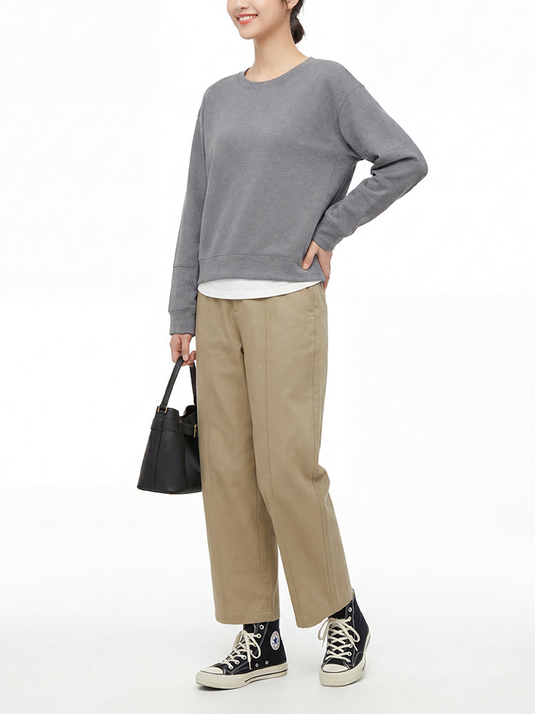 【ドレープ感ゆったりワイドパンツ】下半身体型カバーに最適 立体シルエットですっきり着痩せ リラックス＆コーデしやすい