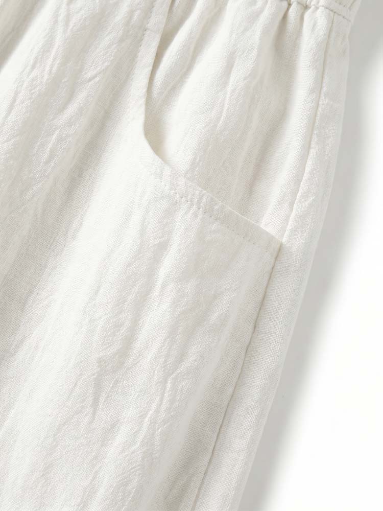【涼感テンセルリネンワイドパンツ】高級テンセルとレーヨン混紡、夏の「視覚効果で－5kg」美脚ワイドパンツ-sosove